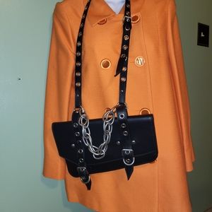 Versace biker saddle chain satchel crossbody bag detachable strap